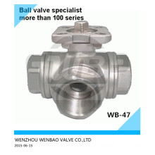 CF3m L-Port 3-Way Ball Valve 1/2 Inch 1000 Psi